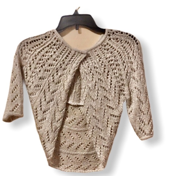 A/X Armani Exchange Sweaters - Armani Exchange Gold Metallic Shrug Size Medium